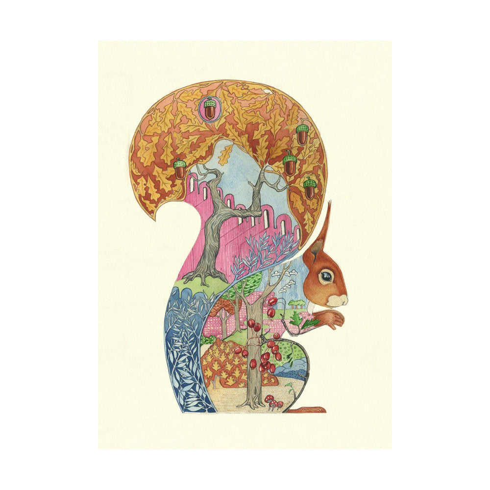 Red Squirrel Greeting Card by Daniel Mackie - 7 x 5 inches with envelope