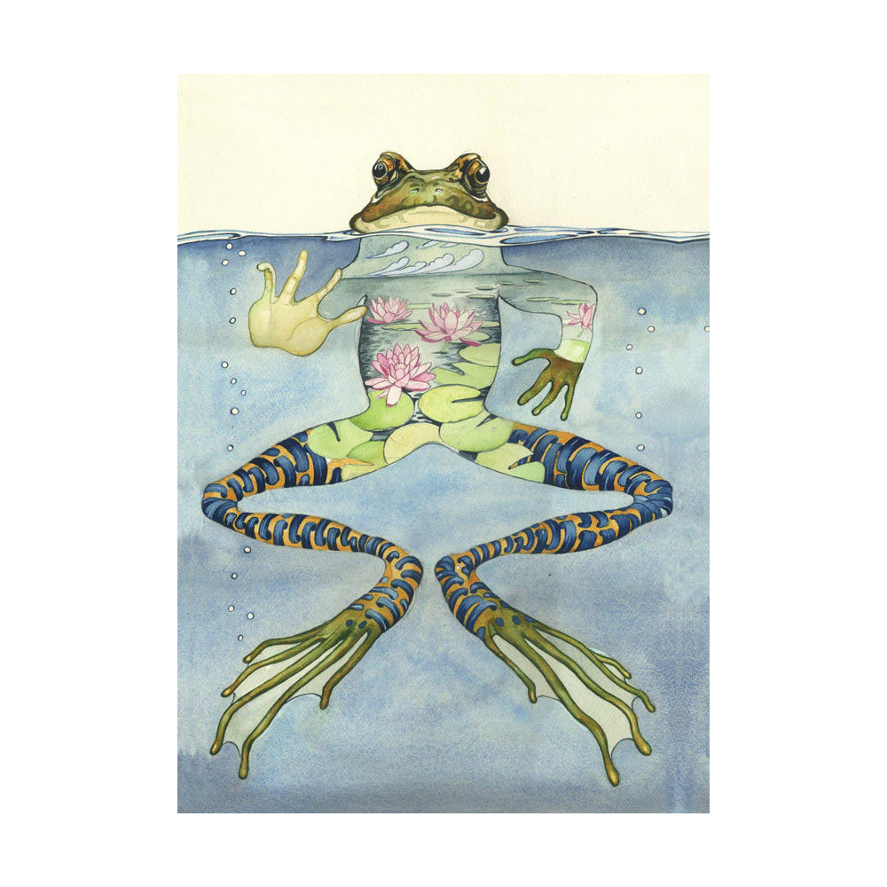 Frog Greeting Card by Daniel Mackie - 7 x 5 inches with envelope