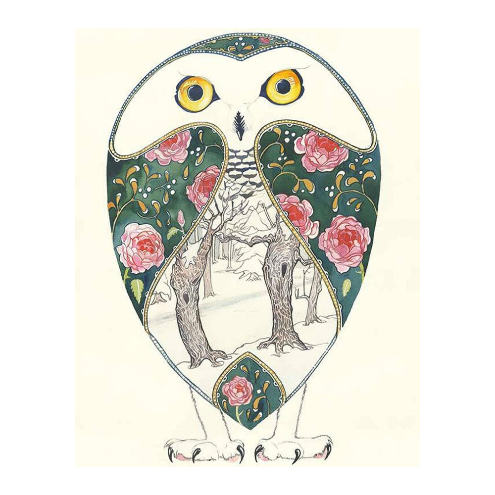 Snowy Owl Greeting Card by Daniel Mackie - 7 x 5 inches with envelope