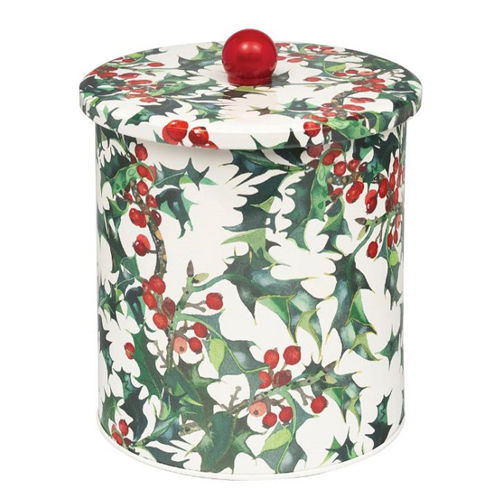 Emma Bridgewater Holly Christmas Medium Biscuit Barrel - 150(d) x 173mm