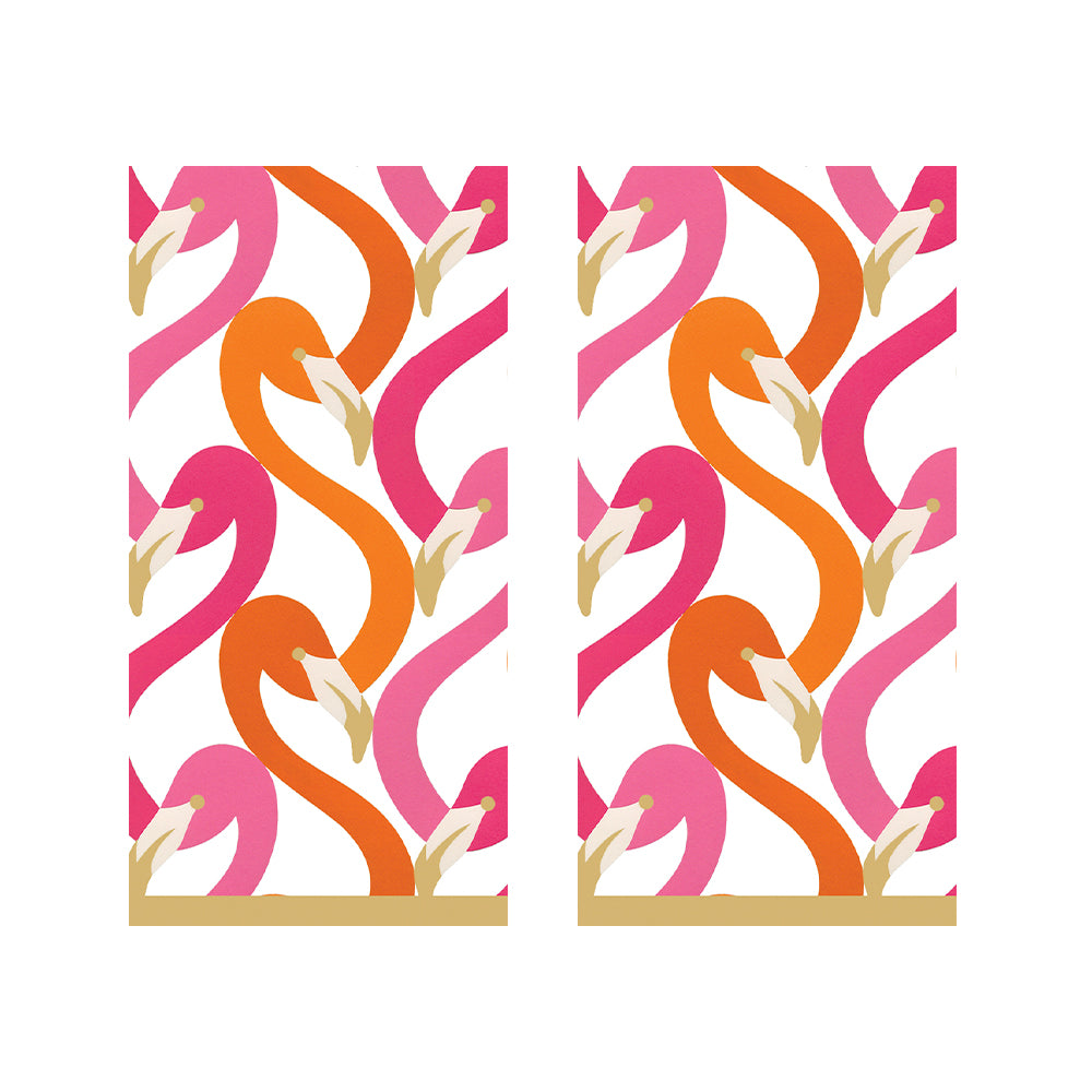 Flamingo Flock Fushia Caspari Paper Pocket Tissues - 2 packs of 10 tissues 21 cm square