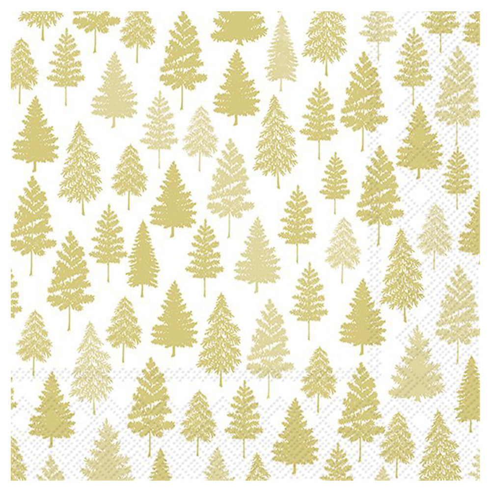 Nordic Forest Christmas Gold IHR Paper Table Lunch Napkins 33 cm square 3 ply