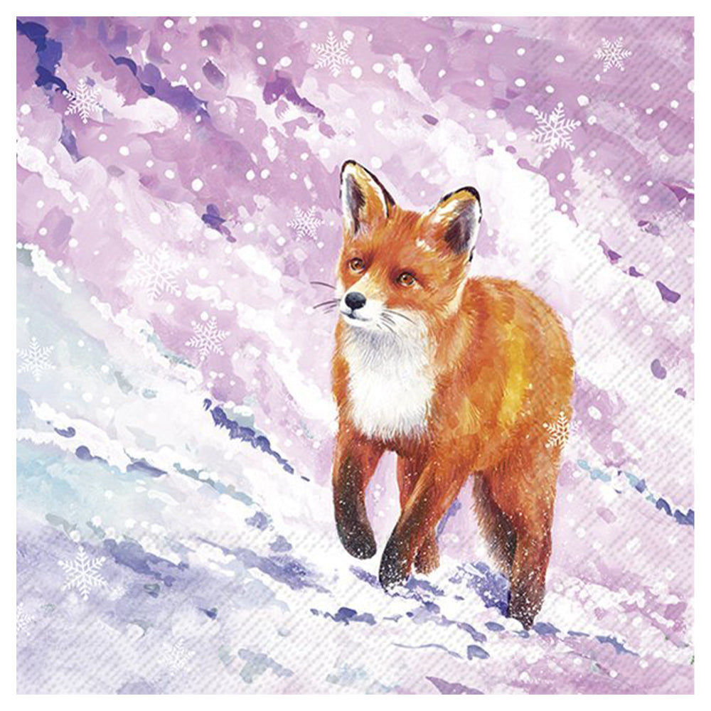 Frosty Walk Fox in the Snow IHR Paper Table Lunch Napkins 33 cm square 3 ply