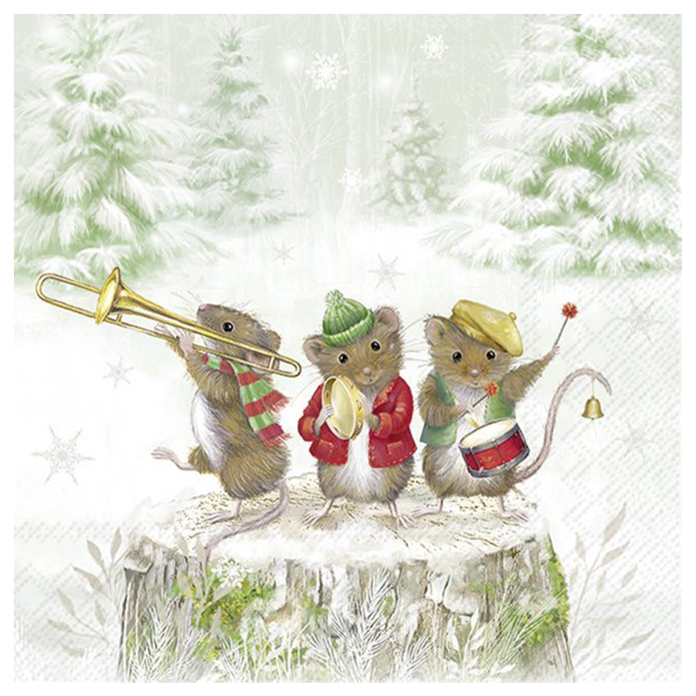 Mouse Band Music Christmas IHR Paper Table Lunch Napkins 33 cm square 3 ply
