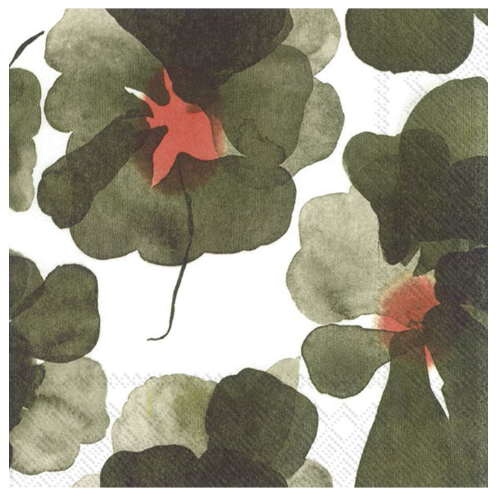 Marimekko Vallisi Olive Flowers IHR Paper Table Lunch Napkins 33 cm square 3 ply