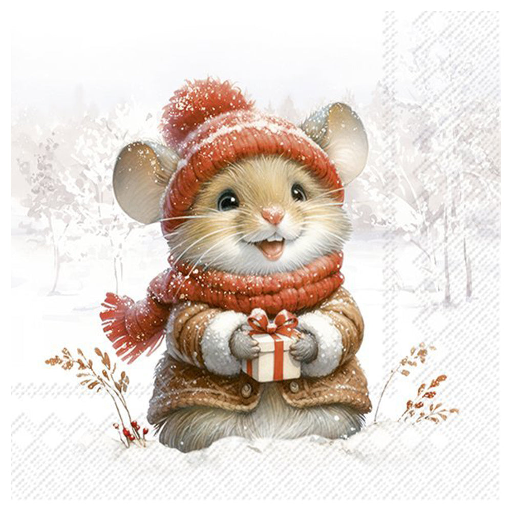 Elli and Becky Christmas Mouse IHR Paper Table Lunch Napkins 33 cm square 3 ply