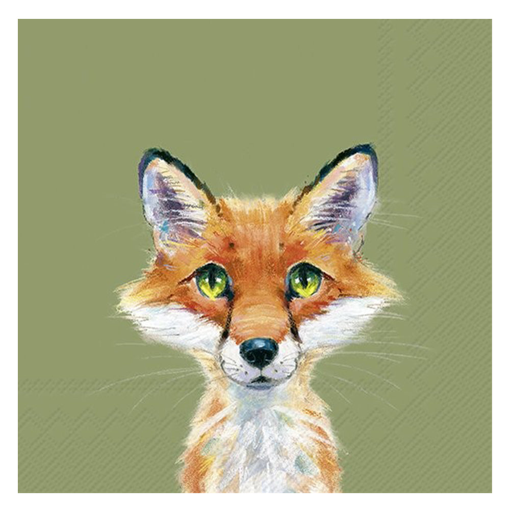 Fox Rocco Green IHR Paper Table Lunch Napkins 33 cm square 3 ply