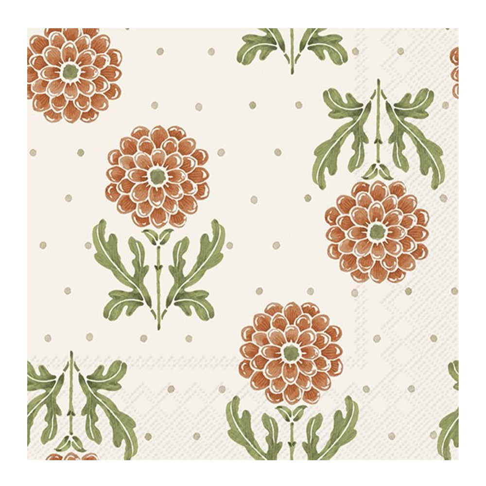Lisa Audit Simple Flower Orange IHR Paper Table Lunch Napkins 33 cm square 3 ply