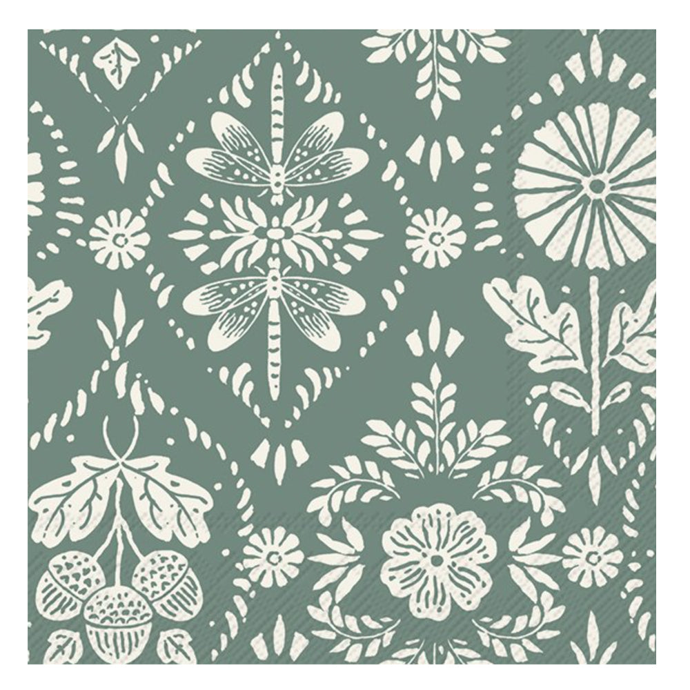 Floral Ornament Blue IHR Paper Table Lunch Napkins 33 cm square 3 ply