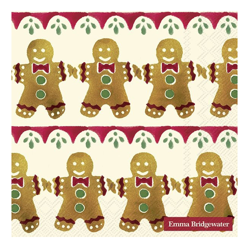 Emma Bridgewater Gingerbread Cream Christmas IHR Paper Table Lunch Napkins 33 cm square 3 ply