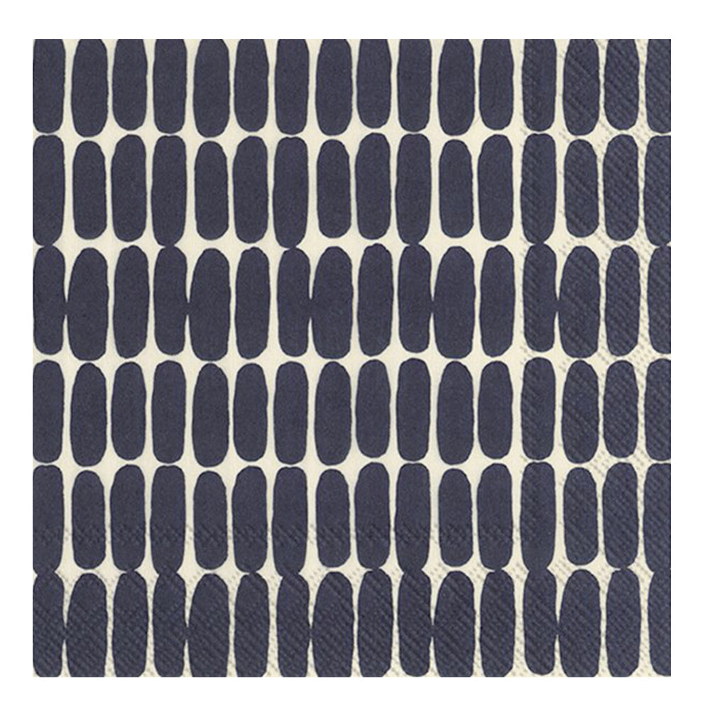 Marimekko Alku Linen Black IHR Paper Lunch Napkins 33 cm sq 3 ply 20 pack