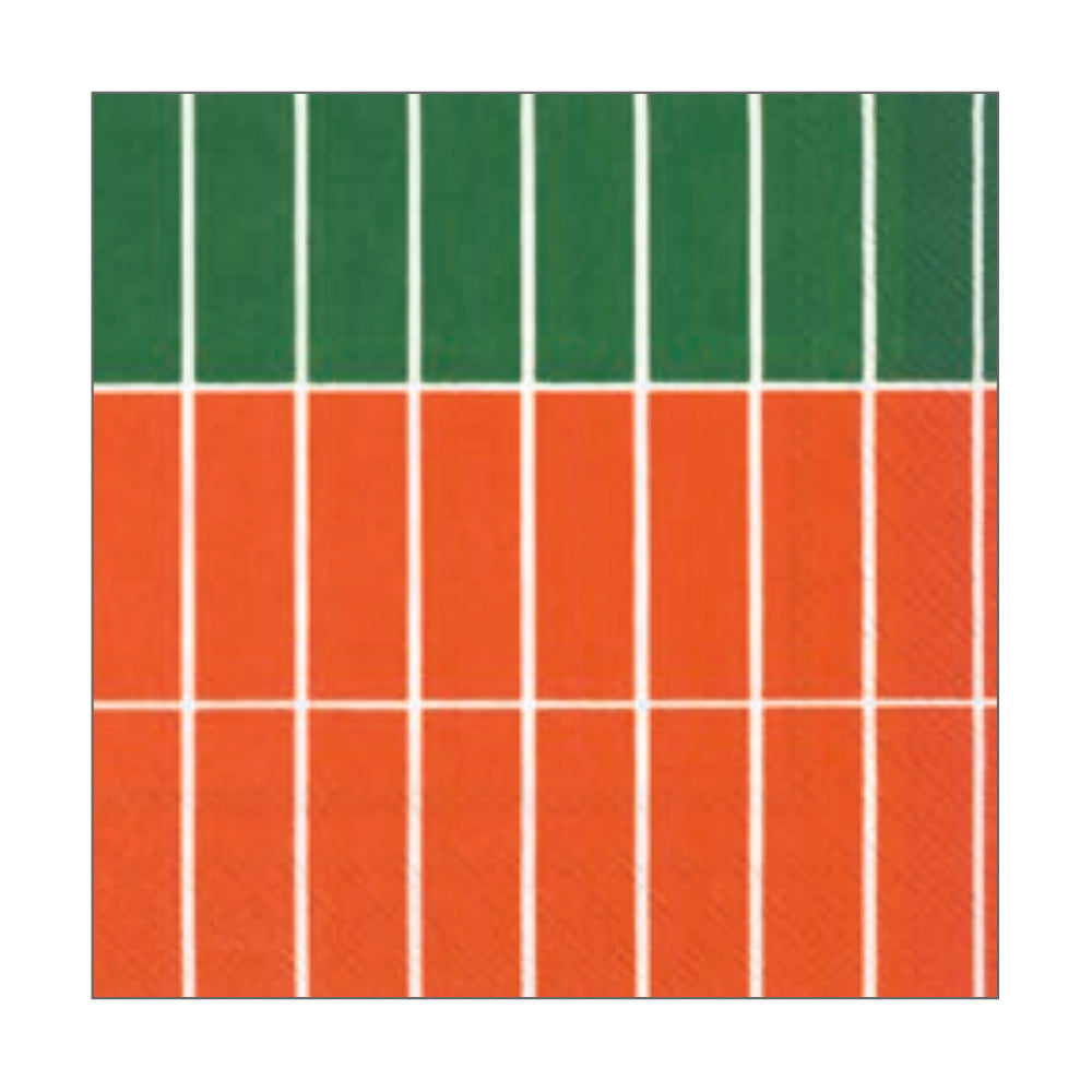 Marimekko Tiiliskivi Raita Orange IHR Paper Table Napkins 33 cm square 3 ply lunch napkins