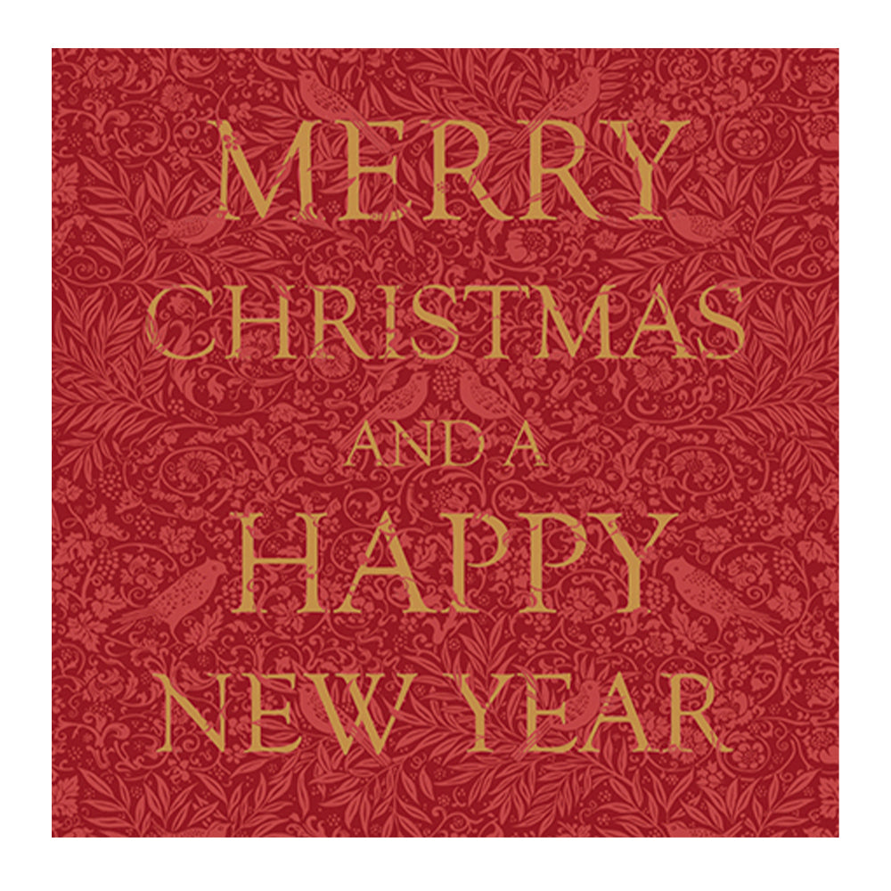 Christmas Bird Red William Morris Christmas Cards 159 x 159 mm wallet of 8 Christmas cards 2 designs 4 of each