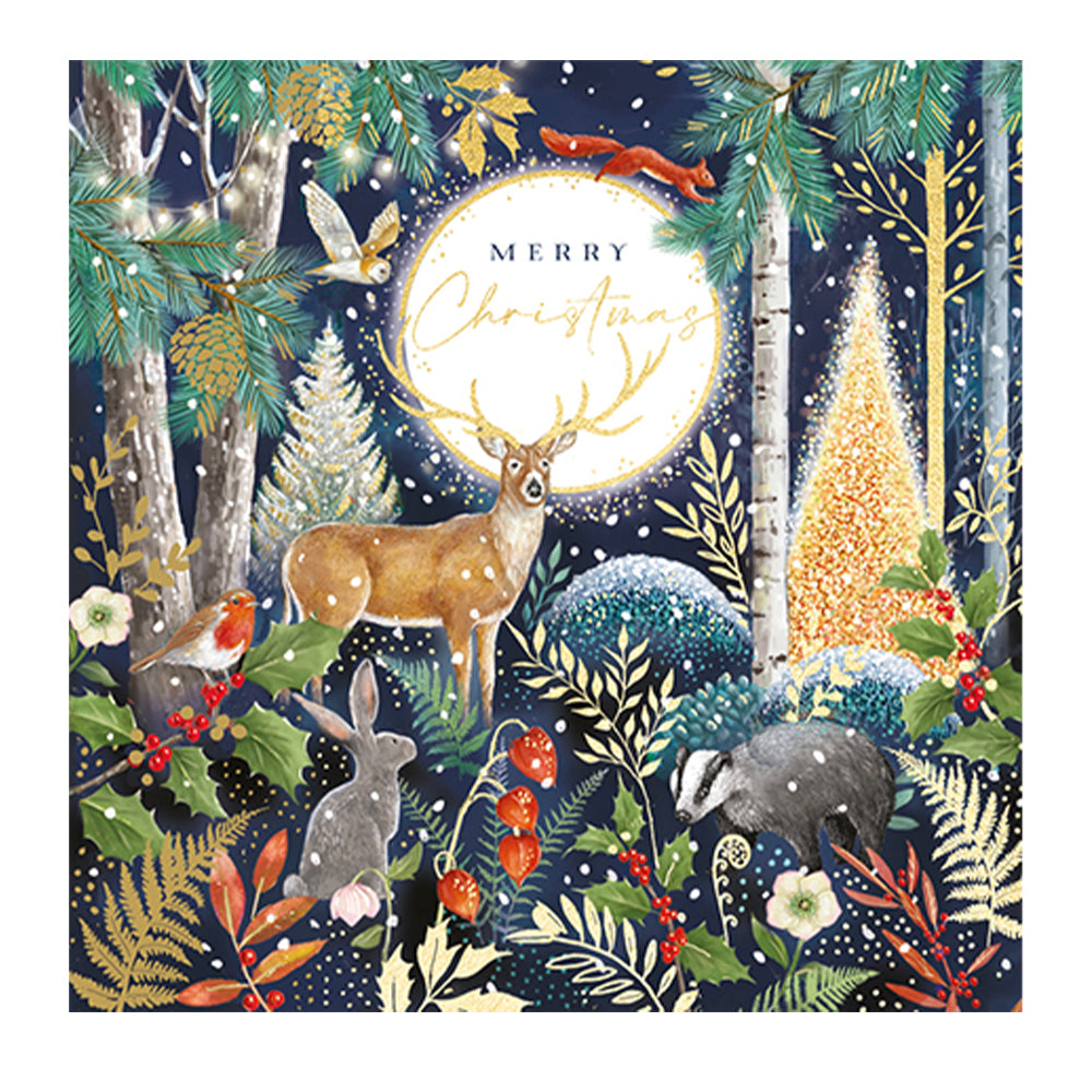 Christmas Wonderland Animals Christmas Cards 159 x 159 mm wallet of 8 Christmas cards 2 designs 4 of each