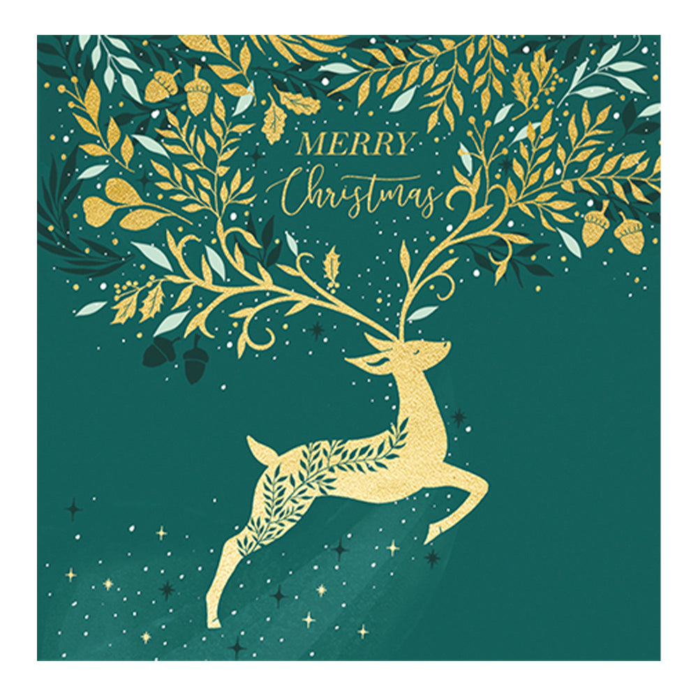 Christmas Winter Wonderland Deer and Tree Christmas Cards 159 x 159 mm wallet of 8 Christmas cards 2 designs 4 of each