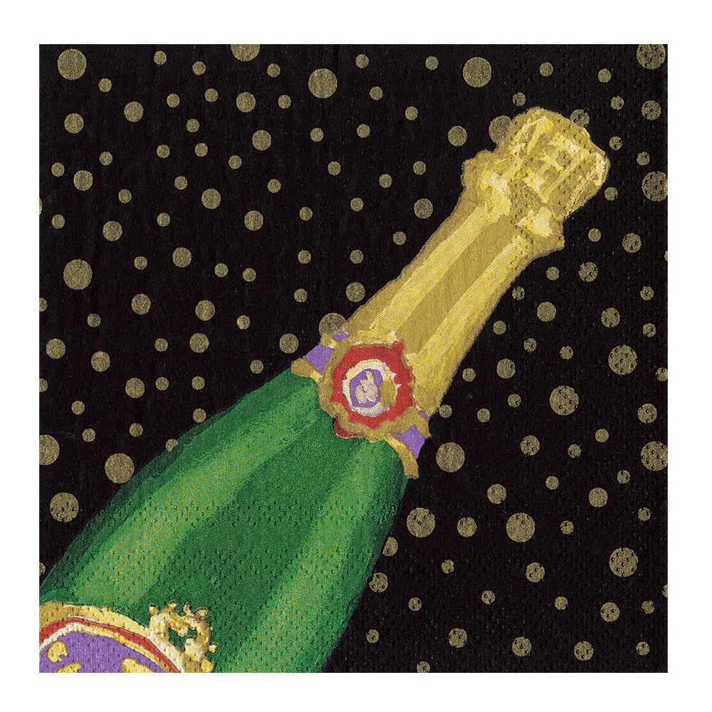 Champers Black by Katherine Barwell Caspari Paper Cocktail Napkins 25 cm 20 pack 3 ply