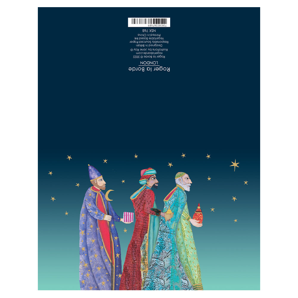 Three Kings Gold Foil 8 x Christmas Cards in a Kraft Box 80 x 140 cm Roger la Borde