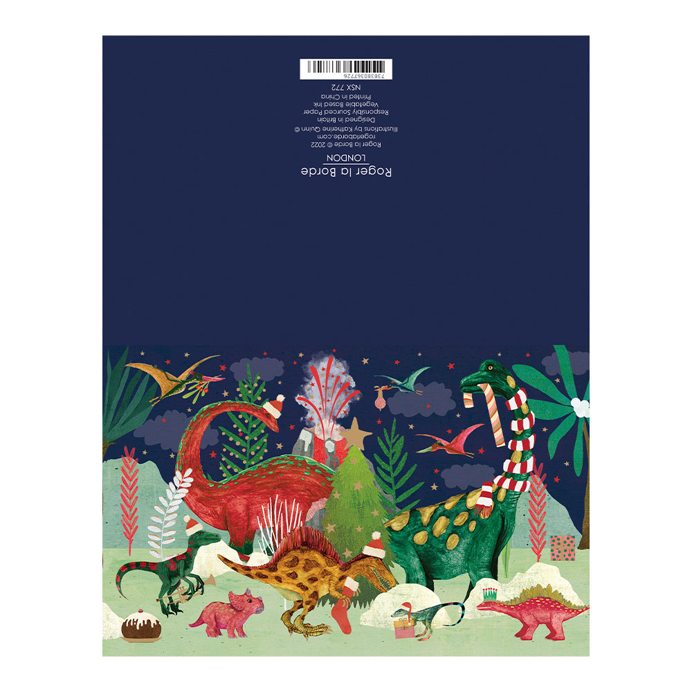 The Epoch before Christmas Dinosaur Gold Foil 8 x Christmas Cards in a Kraft Box 80 x 140 cm Roger la Borde