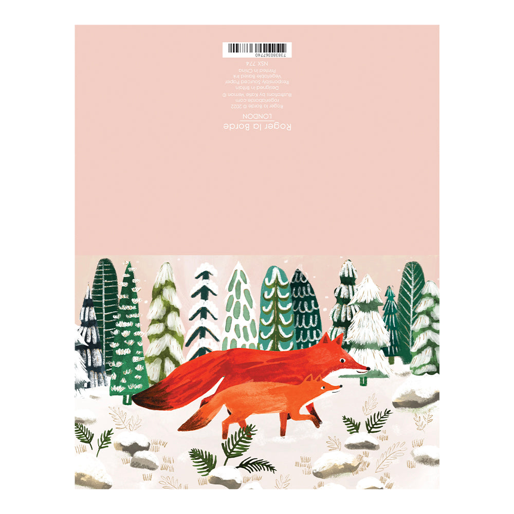 Running Foxes Gold Foil 8 x Christmas Cards in a Kraft Box 80 x 140 cm Roger La Borde
