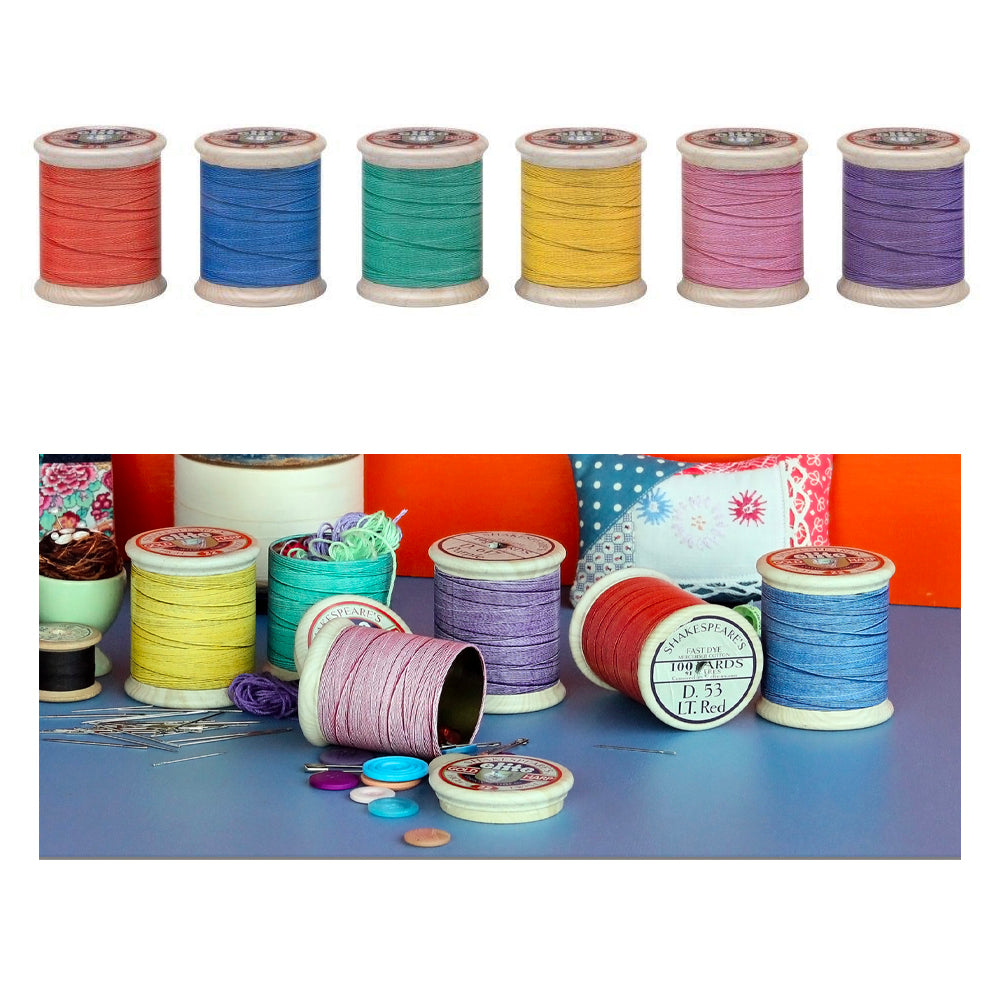 Cotton Reel Tins 60 (d) x 78mm Set of 6 assorted red blue green yellow pink purple
