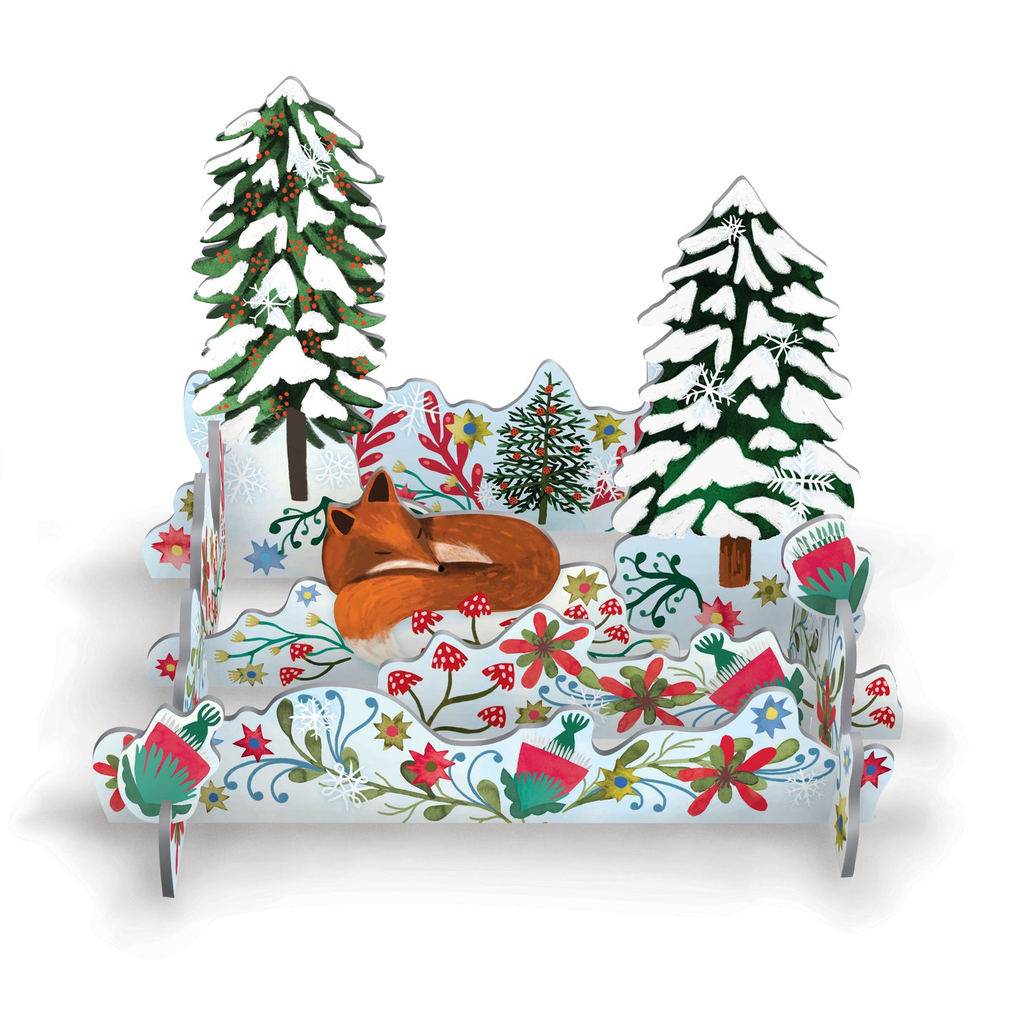 Cub’s First Christmas Sleepy Fox Christmas Scene Pop and Slot Christmas Decoration Roger la Borde