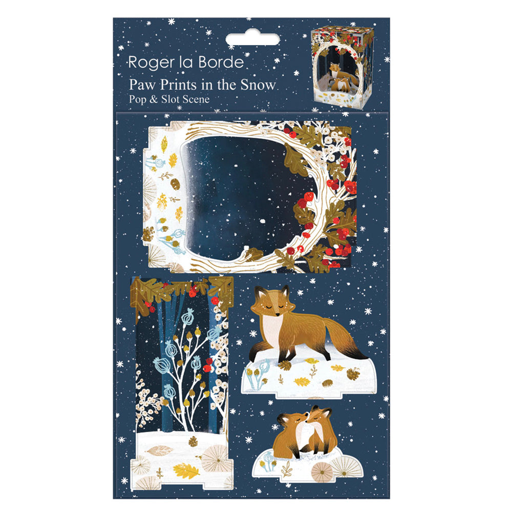 Wild Wood Hideaway Fox and Cubs Diorama Christmas Decoration Roger la Borde