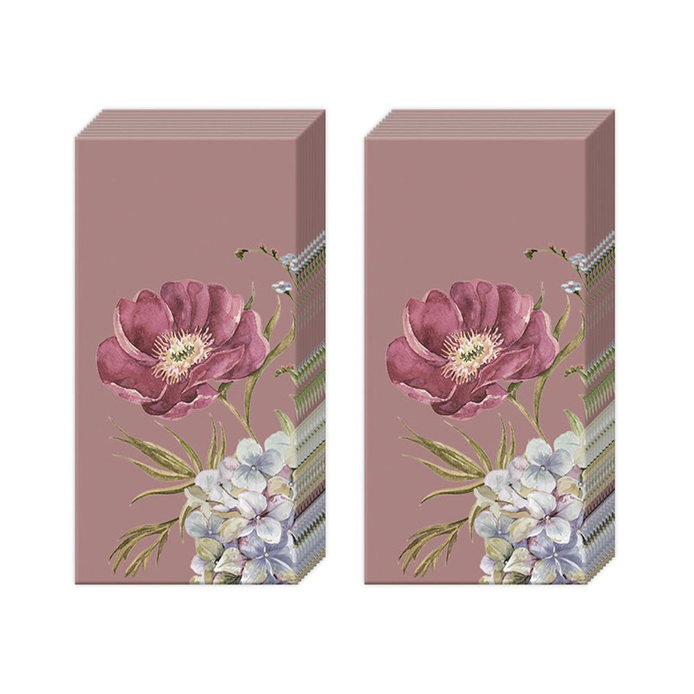 Belles Fleur Flowers IHR Paper Pocket Tissues - 2 packs of 10 tissues 21 cm square