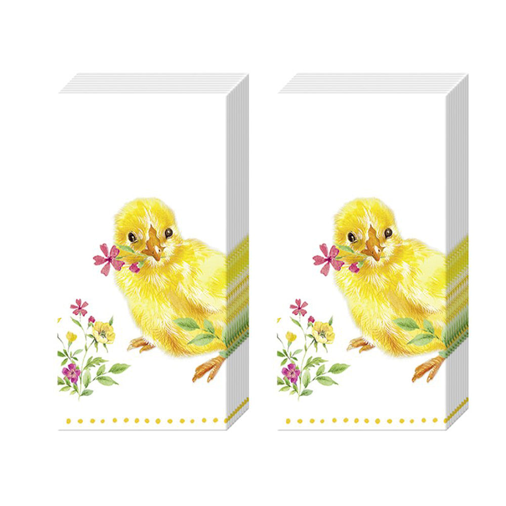 Chicks Easter IHR Pocket Tissues 2 packs of 10 Tissues 20cm sq