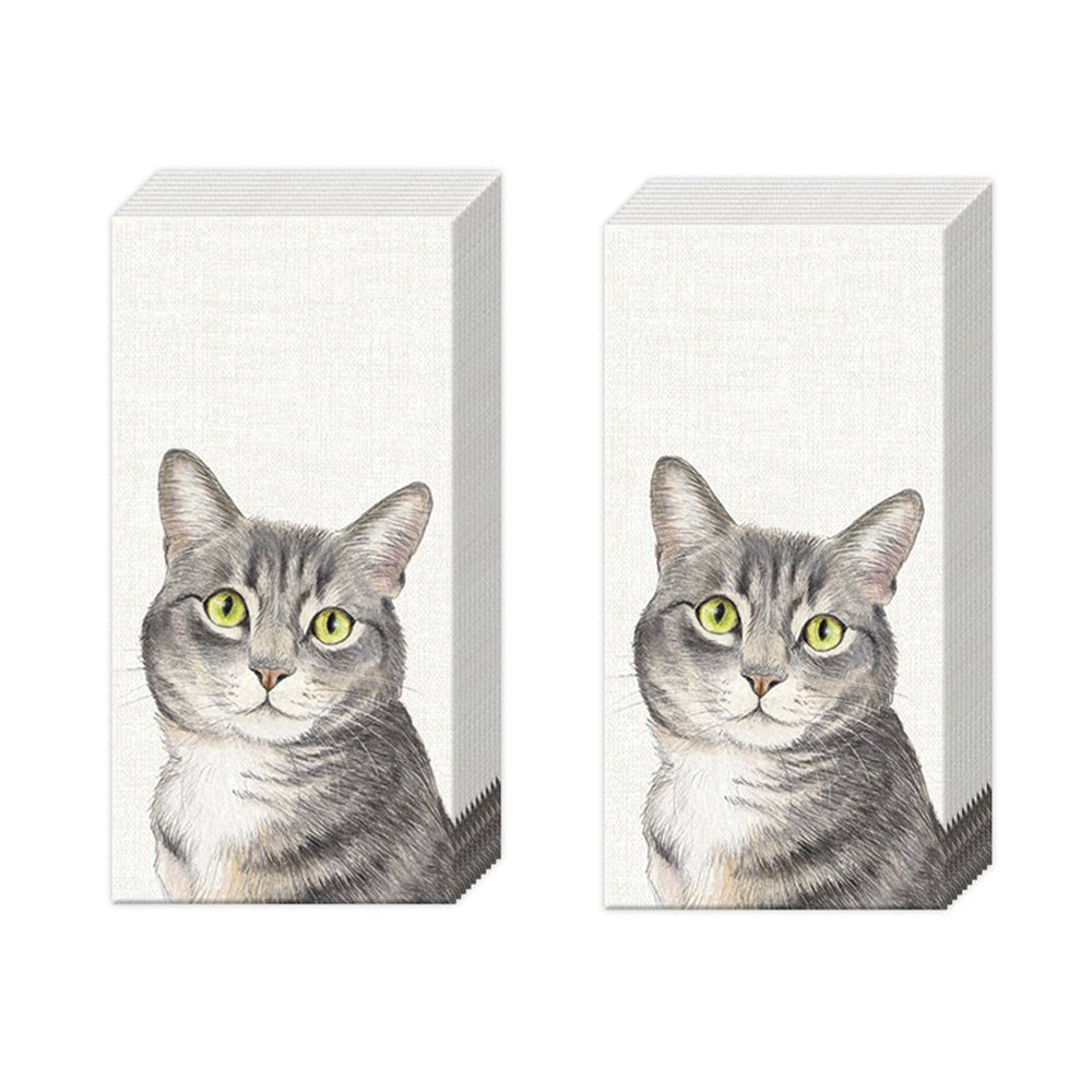 Farm Cat Cream HR Paper Pocket Tissues - 2 packs of 10 tissues 21 cm square