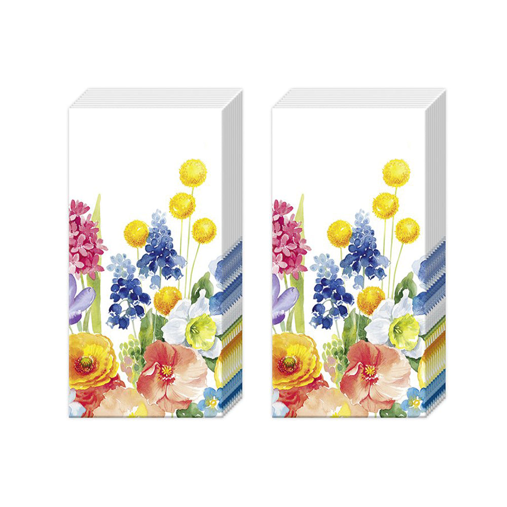 Early Magic Spring Flowers IHR Pocket Tissues 2 packs of 10 Tissues 20cm sq