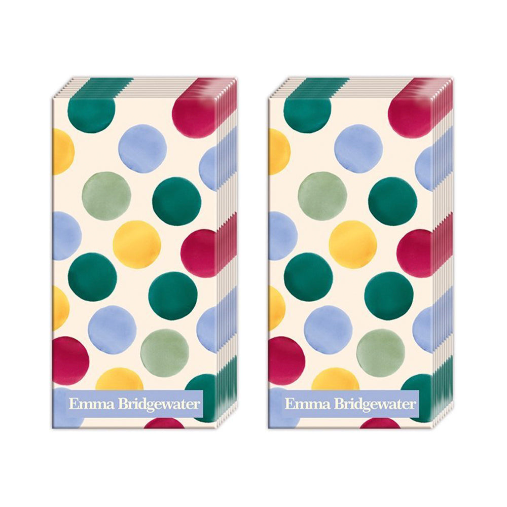 Emma Bridgewater Tight Polkadot IHR Pocket Tissues 2 packs of 10 Tissues 20cm sq