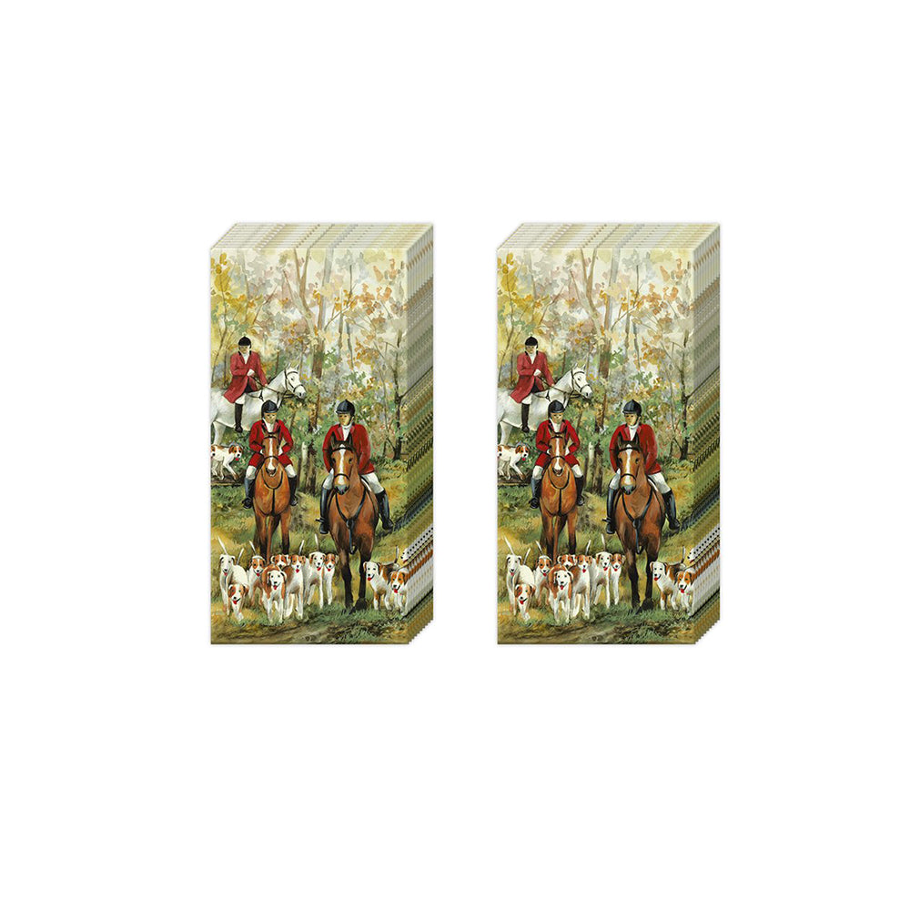 Hunting Season Horses IHR Paper Pocket Tissues - 2 packs of 10 tissues 21 cm square