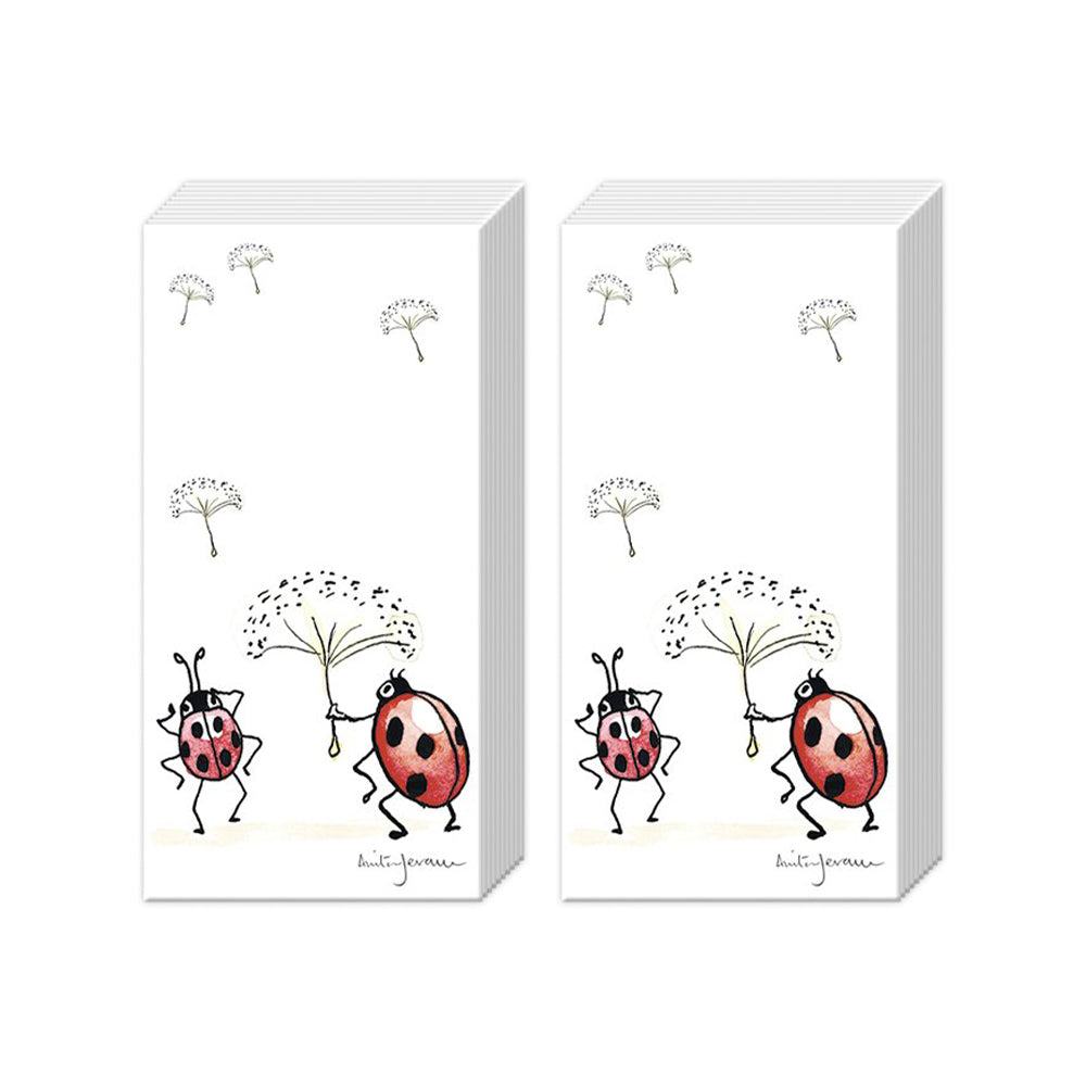 Anita Jeram Happy Go Lucky Ladybird IHR Pocket Tissues 2 packs of 10 Tissues 20cm sq