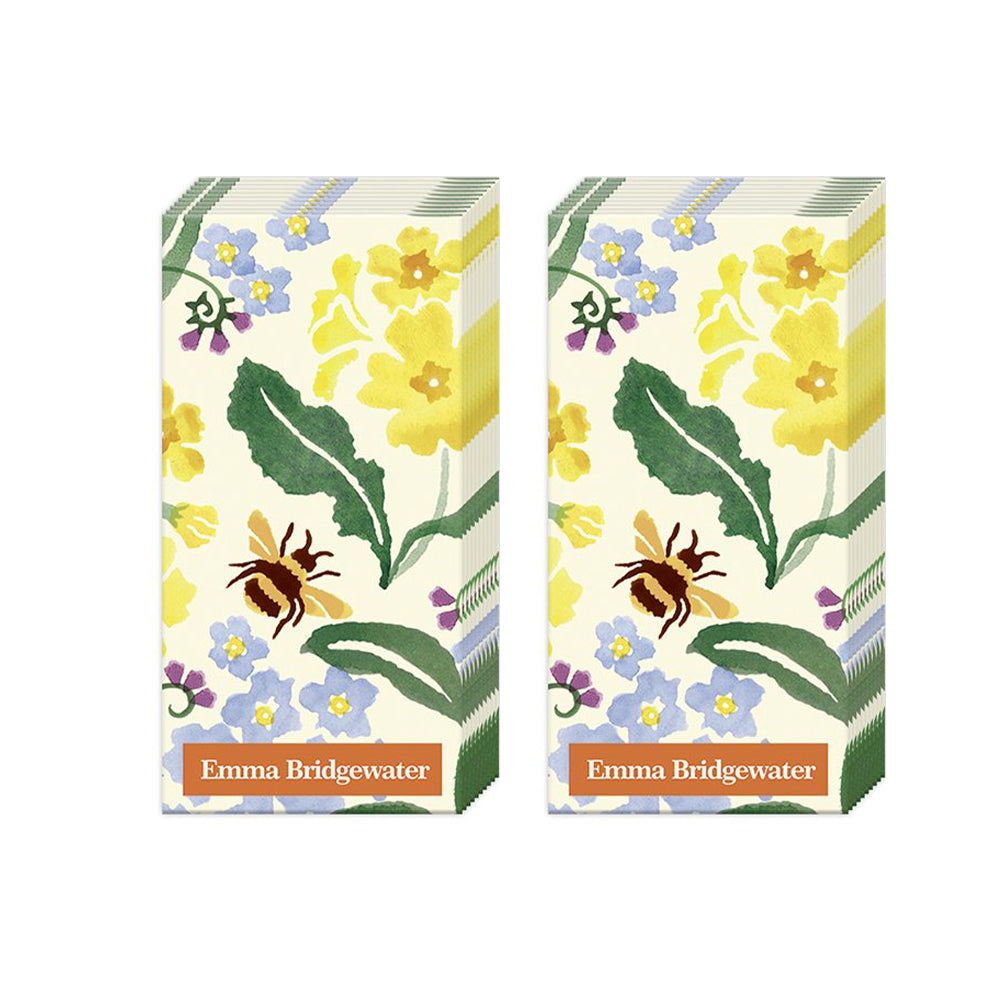 Emma Bridgewater Forget Me Not and Primrose IHR Pocket Tissues 2 packs of 10 Tissues 20cm sq