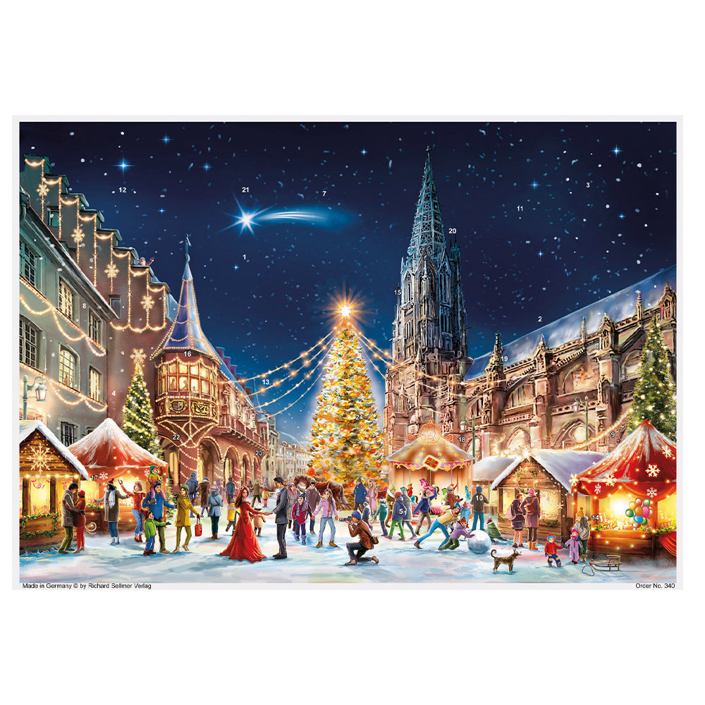 Freiburg Limited Edition Richard Sellmer Advent Calendar A3 297 x 420mm with glitter