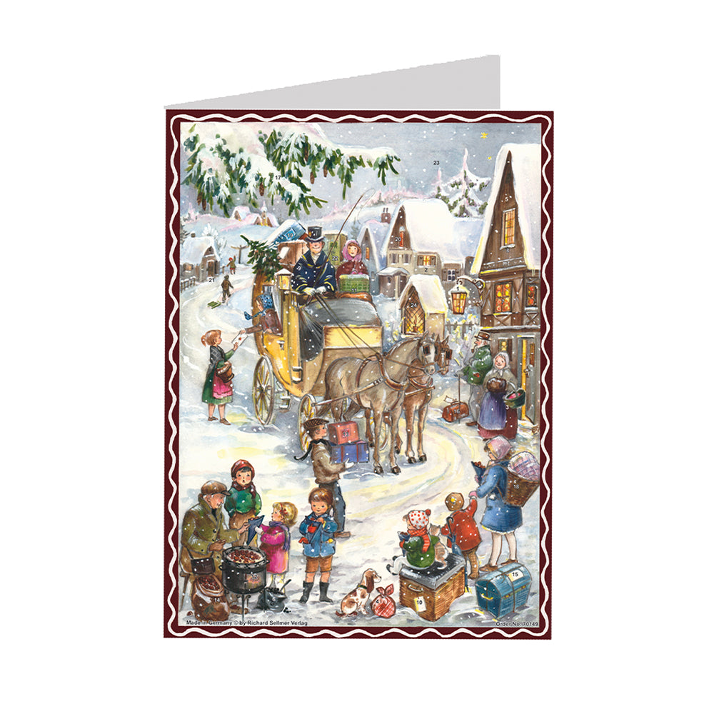 Horse Carriage Richard Sellmer Mini Advent Card 105 x 155 mm