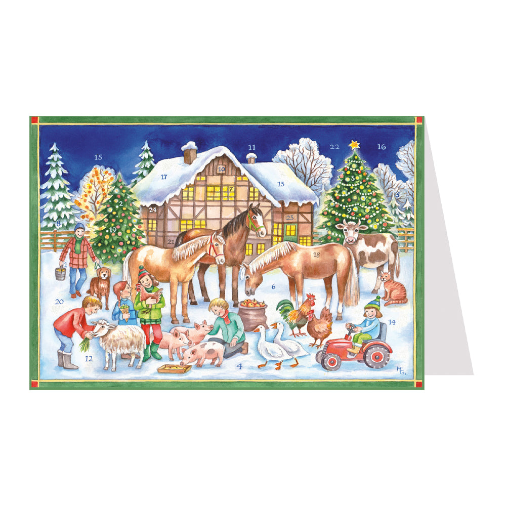 Horses Richard Sellmer Mini Advent Card 105 x 155 mm