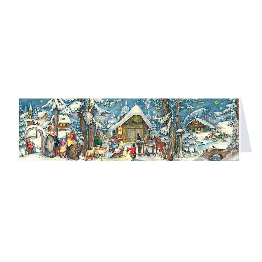Snowscene Richard Sellmer Panoramic Midi Advent Card 305 x 100 mm