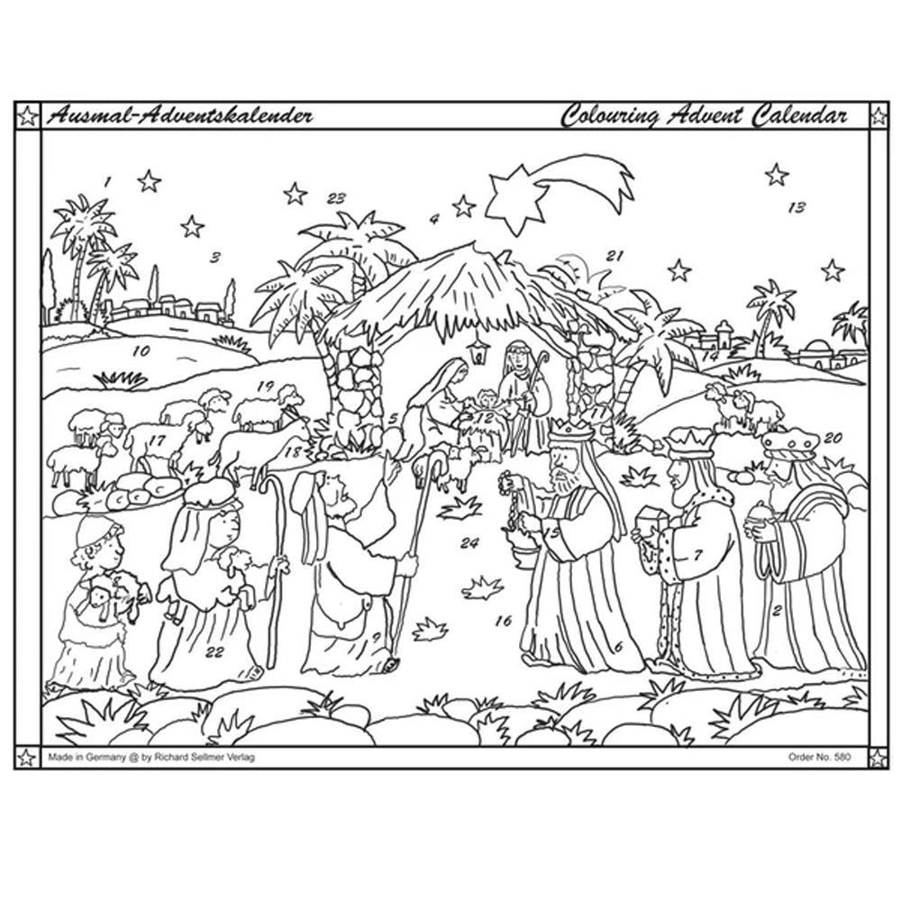 3 Wise Men Colouring Advent Calendar 26.5 x 31.5 cm Richard Sellmer