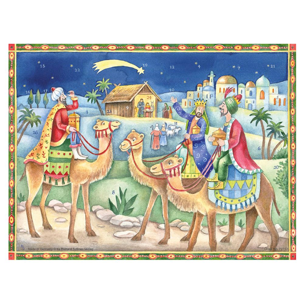 Three Kings Richard Sellmer Advent Calendar 355 x 265 mm glitter & translucent windows