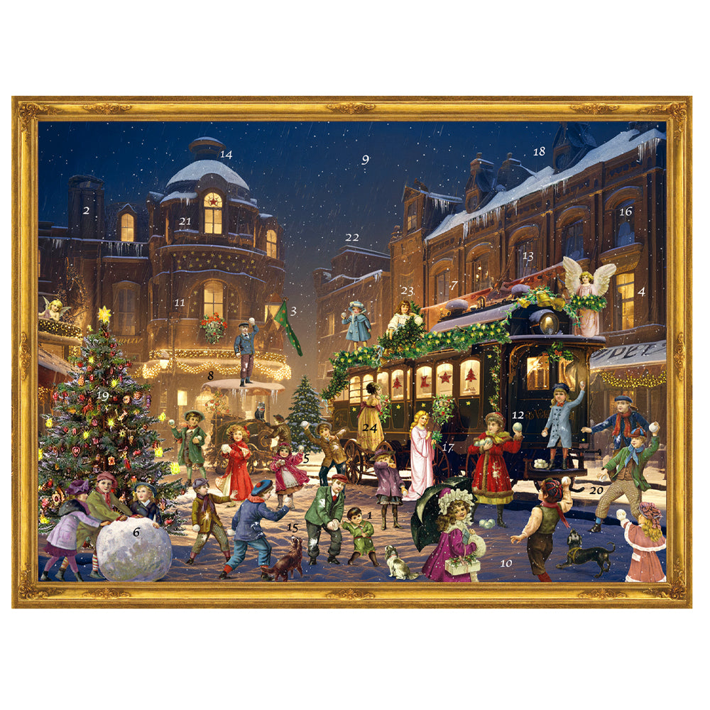 Festive Train Richard Sellmer Advent Calendar 355 x 265 mm glitter & translucent windows