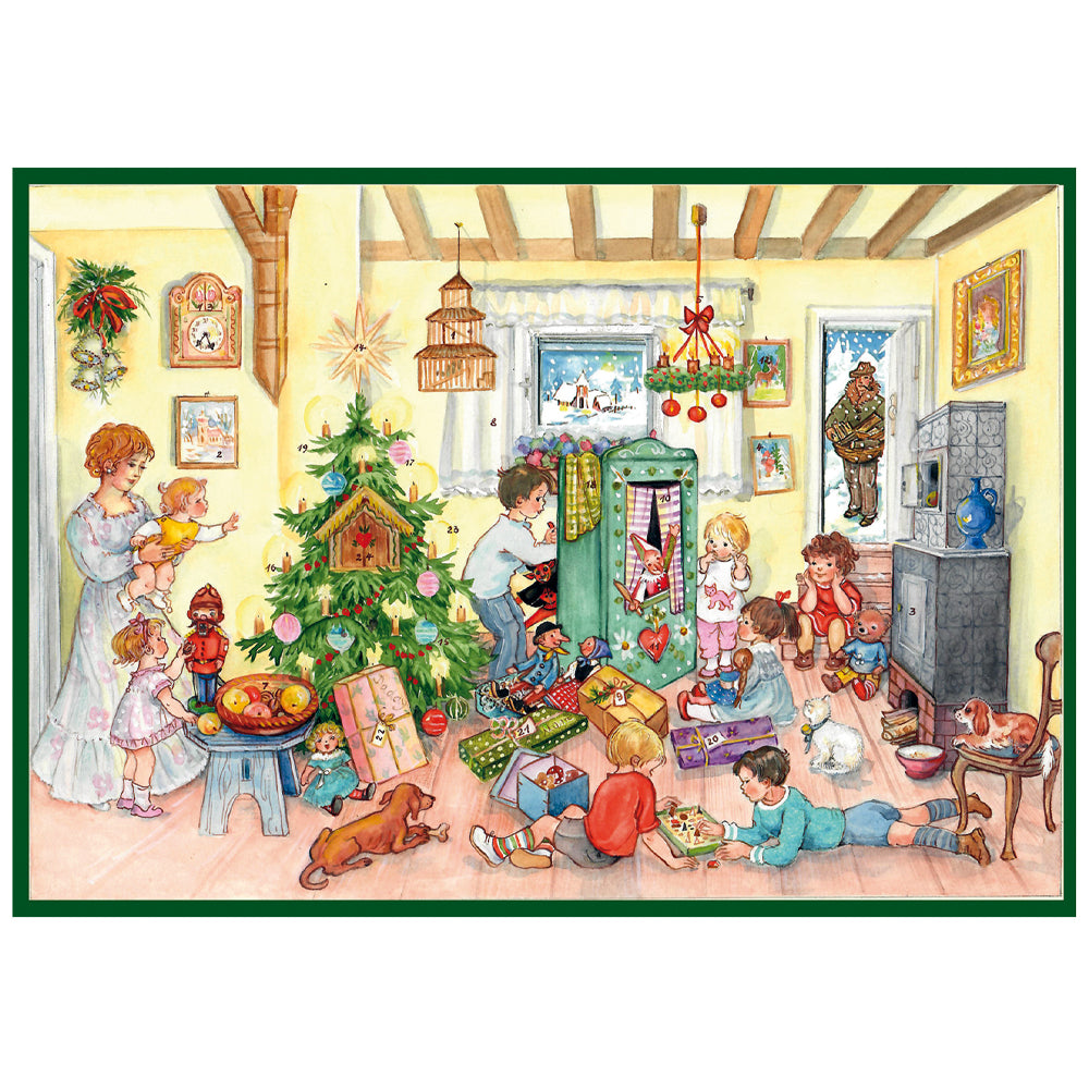 Gift Giving on Christmas Eve Richard Sellmer Advent Calendar 355 x 265 mm glitter & translucent windows