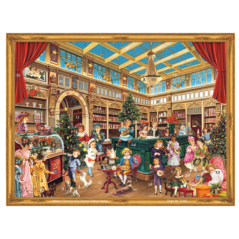Victorian Shop Richard Sellmer Advent Calendar 355 x 265 mm glitter & translucent windows