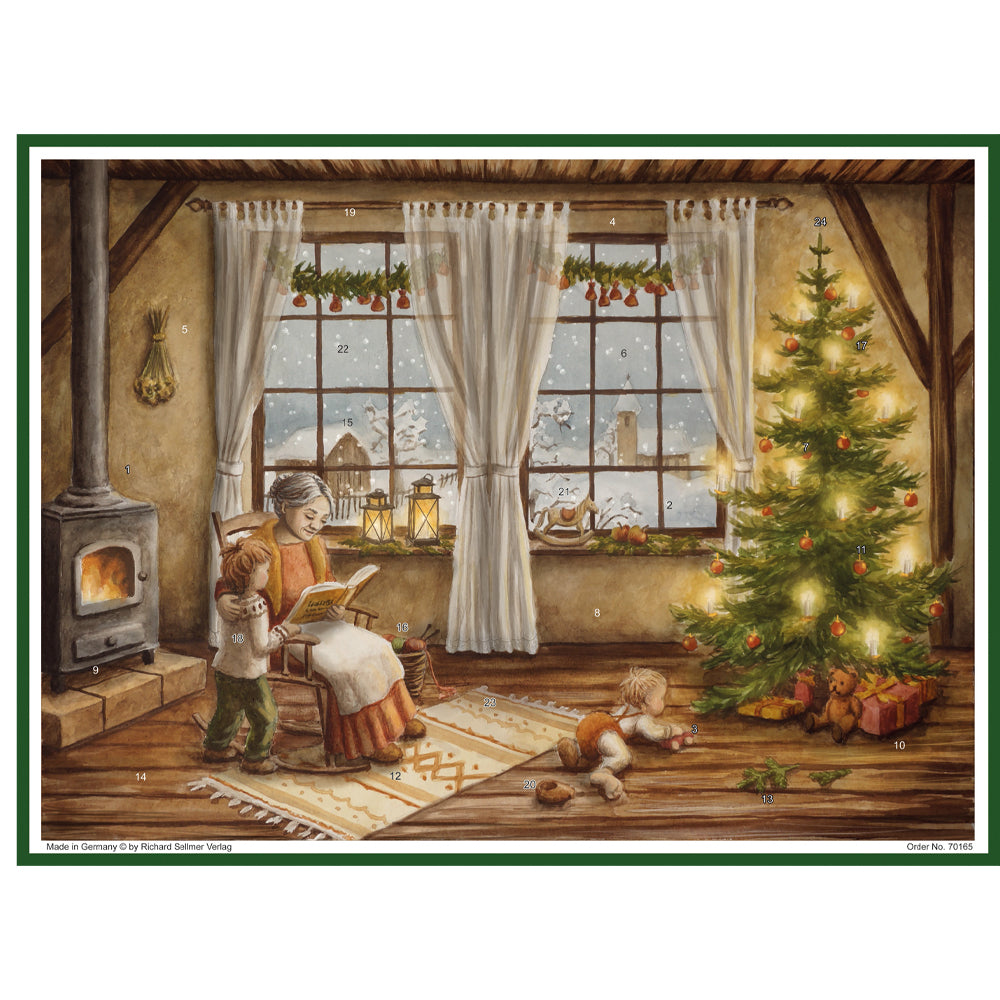 Grandmother in the Good Old Parlour Richard Sellmer Advent Calendar 355 x 265 mm glitter & translucent windows