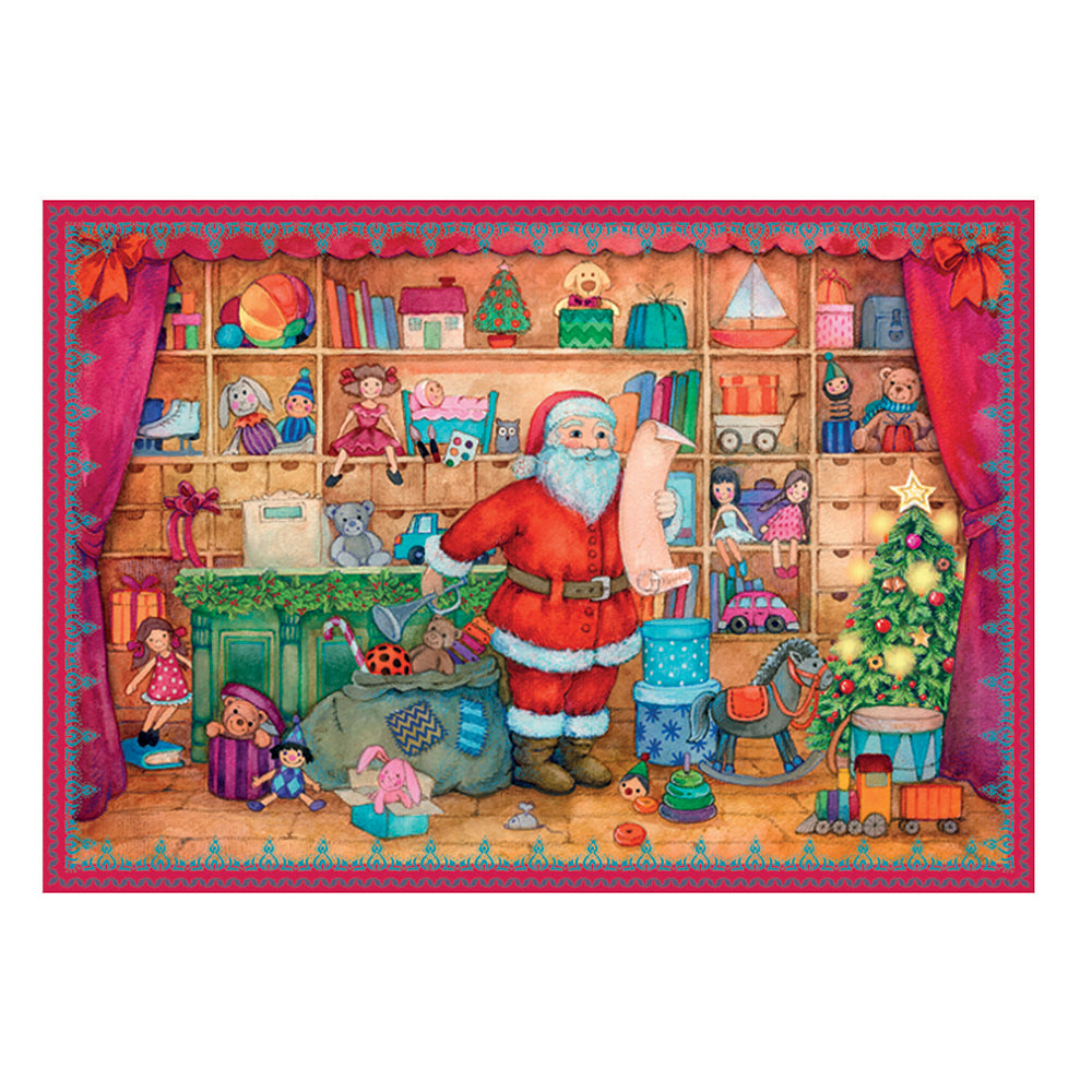Father Christmas Richard Sellmer Advent Calendar 297 x 210 mm Glitter and Translucent Windows