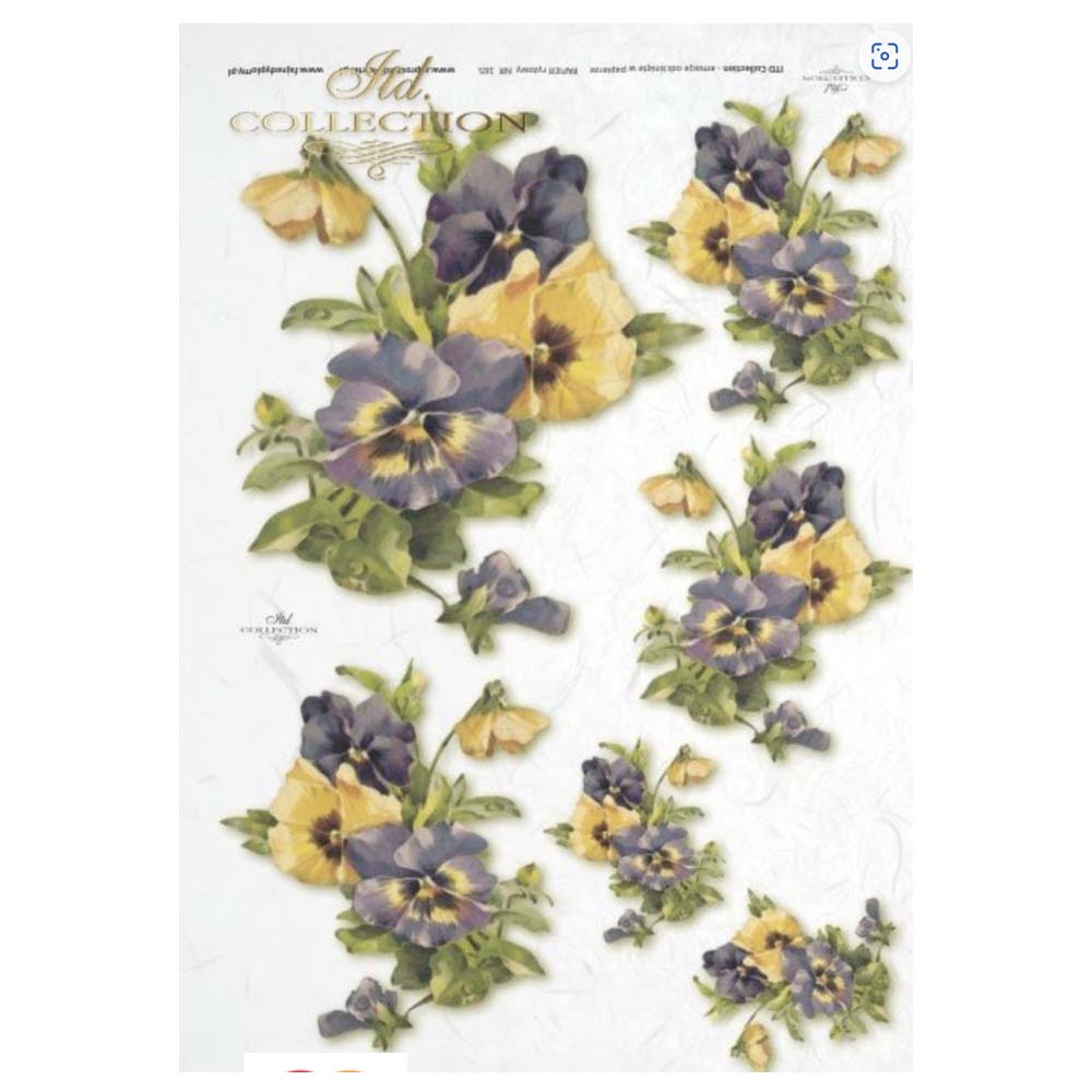 Yellow Pansy A4 ITD Rice Paper for Decoupage