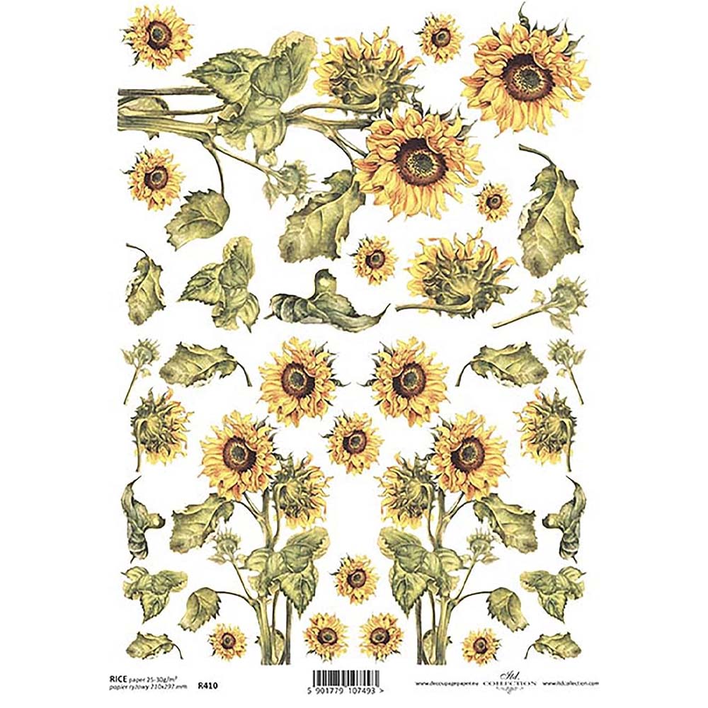 Sunflowers A4 ITD Rice Paper for Decoupage