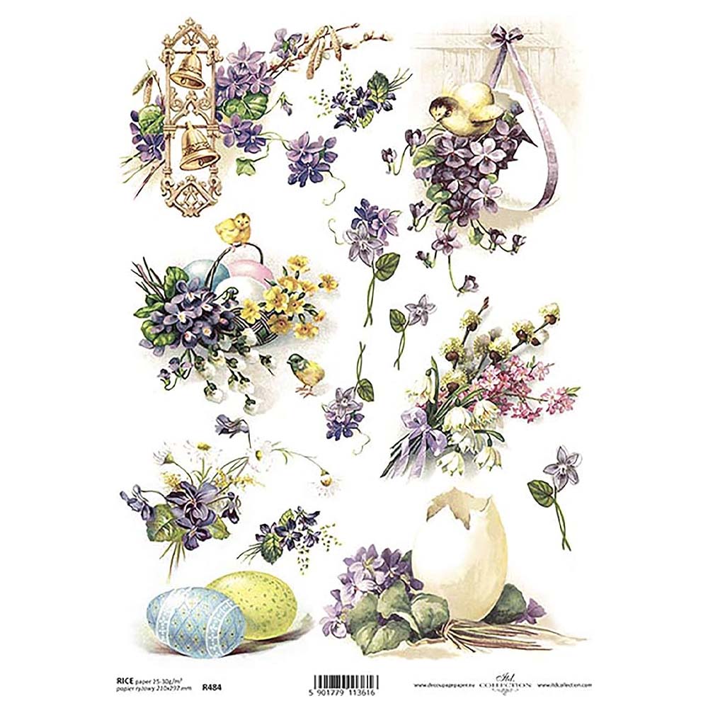 Floral Easter Rice Paper Rice Paper A4 ITD Rice Paper for Decoupage