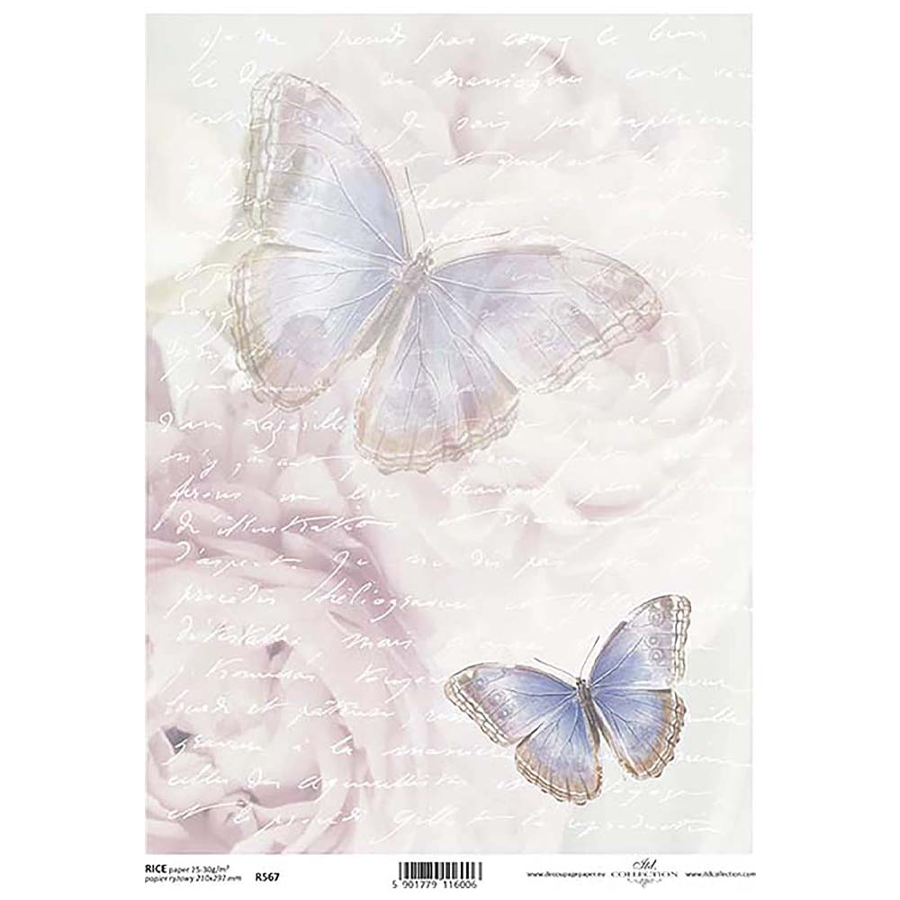 Butterflies Rice Paper A4 ITD Rice Paper for Decoupage
