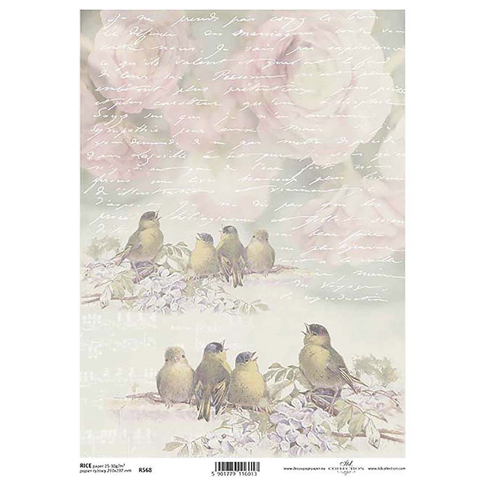 Birds Rice Paper A4 ITD Rice Paper for Decoupage